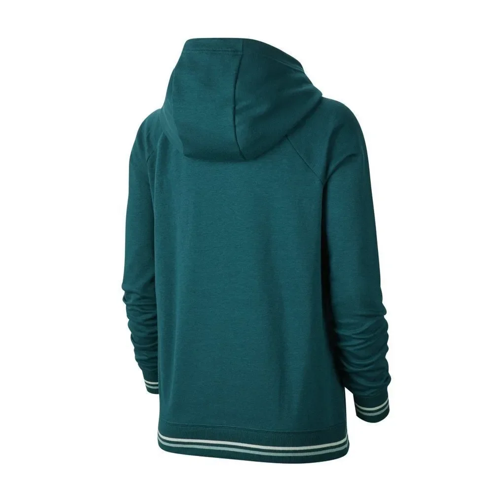 New! NIKE Sportswear Old School Varsity Fleece Hoodie Green Size XS